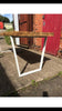 VOXTR (XL set) - Handmade Industrial Chic Reclaimed Wood & Steel trapizium Leg Garden Table w/ 1 trapizium legged bench | Hand & Craft Furniture