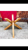 BAUGR LARGE (steel star leg) - Round Handmade Reclaimed With Wooden Star frame Leg Table in Light Stripped Pine finish - Made To Order