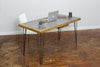 GORSIMI (2 Drawer) - Handmade Industrial Chic Desk with Reclaimed Wood and Polished Steel Top and Hairpin Legs Desk | Hand & Craft Furniture