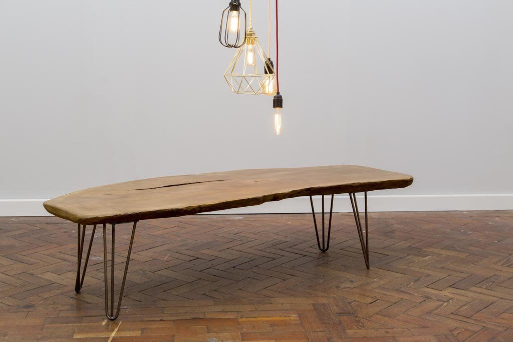 NATTURA (Curve) - Handmade Industrial Chic Live Edge Hairpin Leg Large Coffee Table | Hand & Craft Furniture