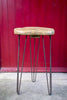 SAETI - Industrial Chic Reclaimed Wood Hairpin Leg Handmade Stool. Cafe, Bar, Restaurant. Custom Made To Order.