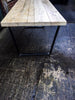 Rikr Trapezium Handmade Industrial Chic Reclaimed Wood with Steel Legs Table. Cafe Bar Restaurant. Custom Made to Order.