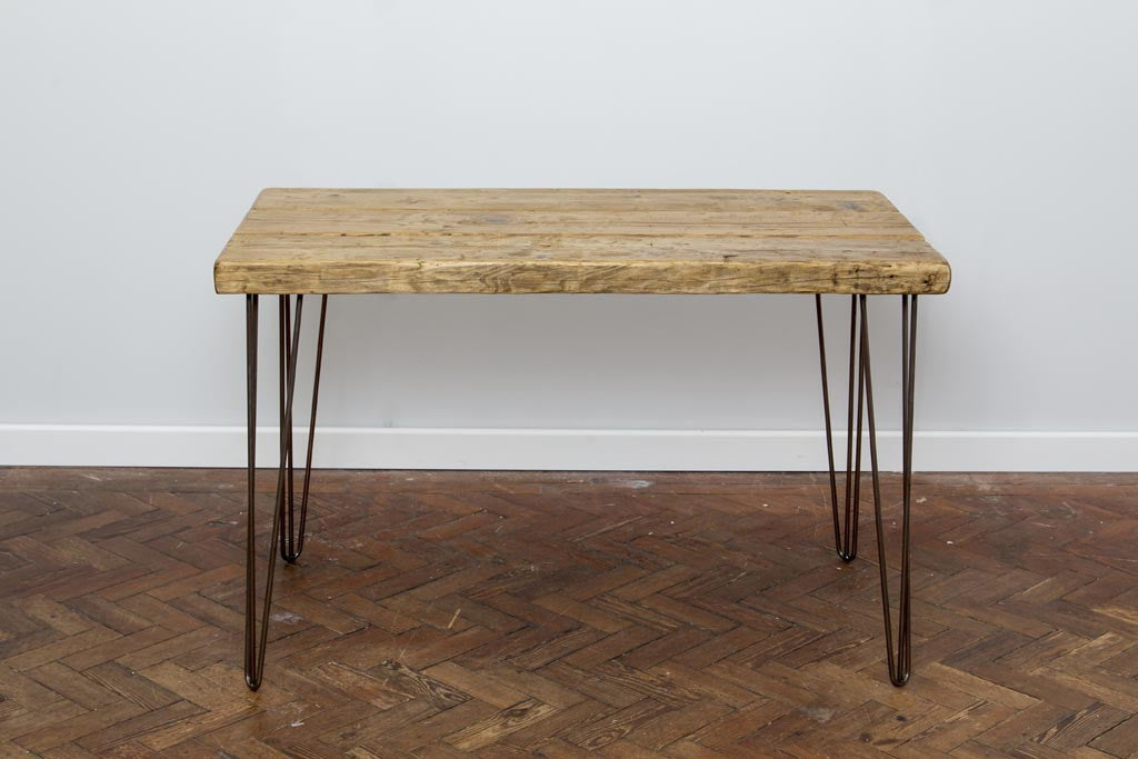 Tunglskin Handmade Industrial Chic Reclaimed Wood Hairpin Leg Desk Table | Hand & Craft Furniture