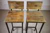Brooir - Brother Handmade Industrial Chic Reclaimed Rich Oak Wooden stool with Box section legs