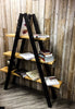 KRAKI - Steel Handmade Reclaimed Box Leg Steel and Wood Ladder Shelving in Light Wax Finish | Hand & Craft Furniture