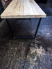 RIKR (Trapezium) - Handmade Industrial Chic Reclaimed Wood with Trapezium Steel Legs Table. Cafe Bar Restaurant. Custom Made to Order.