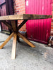 ENN (Wood set) - Handmade Reclaimed Wood Table with Star Leg supports With 2 Bench Set Cafe Bar Restaurant. Custom Made to Order.