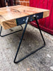KYSSA - (Coat Hanger) Round Bar Leg Live Edge Coffee Table | Hand & Craft Furniture
