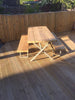 VOXTR (XL set) - Handmade Industrial Chic Reclaimed Wood & Steel trapizium Leg Garden Table w/ 1 trapizium legged bench | Hand & Craft Furniture