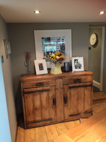HUSFREYJA (Cabinet) - Handmade Industrial Chic Reclaimed Solid Wood TV console, Cabinet, Cupboard. Custom Made To Order.