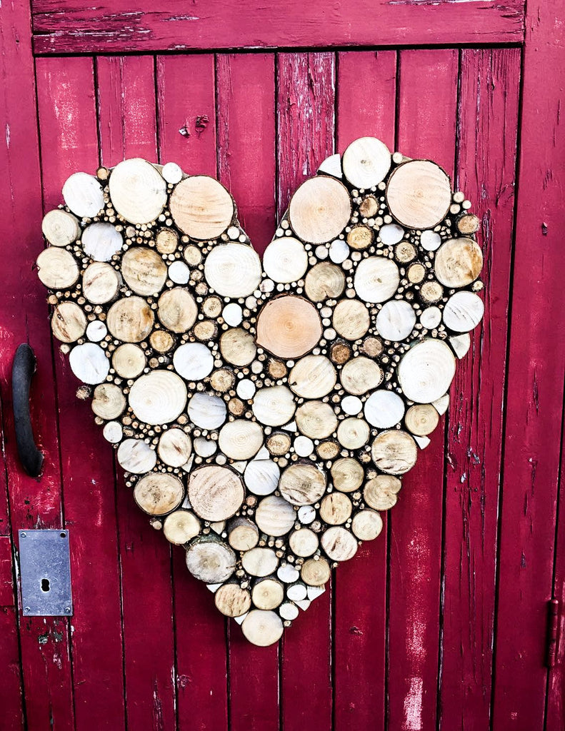 HEART - Wall Art - over 500 Tree Stumps Valentines Love Decorative Made to Order