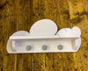 Litlauss - Colourless Reclaimed Wooden Children's Bedroom Cloud Shelf 3 hooks | Hand & Craft Furniture
