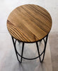 Brooir Round - Brother Handmade Reclaimed Wooden Stool with powdercoated Hairpin circled steel legs Made to Order