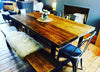 TIMBRA - Timber Reclaimed Cherry finished Wooden Table with 1 Bench Set