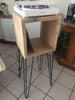 HEPPINN (Mini) - Handmade Reclaimed Wood Side Table/Record Stand with Steel Hairpin Legs. Custom Made To Order.