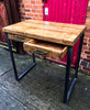 SVEINN (Tall) - Handmade Industrial Chic Reclaimed Wood Office, Kitchen Table w/ 4 Drawer and Steel Boxed legs | Hand & Craft Furniture