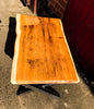 NATTURA (Cross) - X Chromed Steel Box Legged Live Edge Coffee Table - Cafe Bar Restaurant Home Lounge | Hand & Craft Furniture