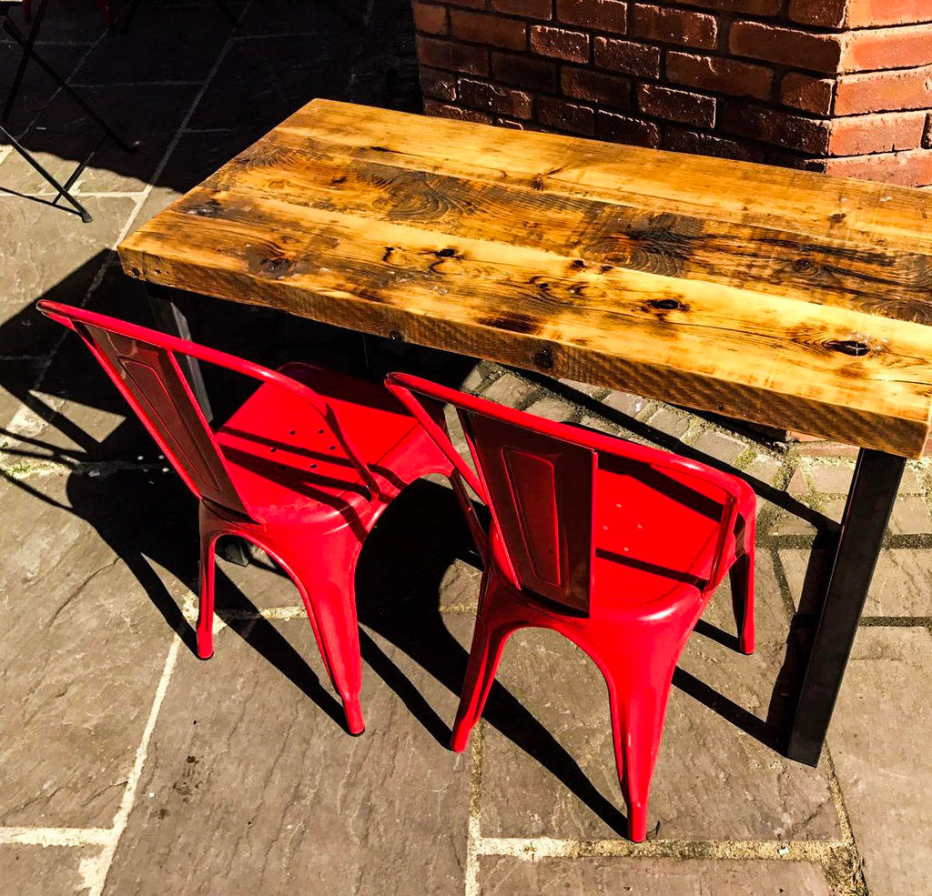 BYGGJA - Industrial Chic Reclaimed Wood Hand Made Table. Cafe Bar Restaurant. Custom Made To Order.