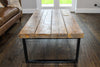 ELDING (Coffee) Handmade Industrial Chic Reclaimed Wood with Steel Legs Coffee Table - Cafe Bar Restaurant | Hand & Craft Furniture