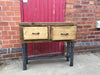 Sveinn - Handmade Industrial Chic Reclaimed Wood Hall Table w/ 2 Drawers and Steel Boxed legs | Hand & Craft Furniture