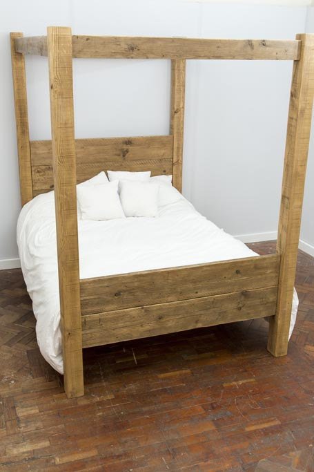HOFGI - Handmade Reclaimed Wood Four Poster Bed
